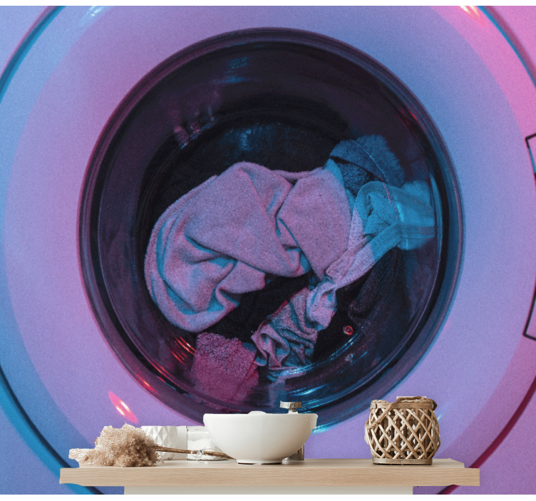 Vaskemaskinen spinner fototapet vintage - Tenstickers