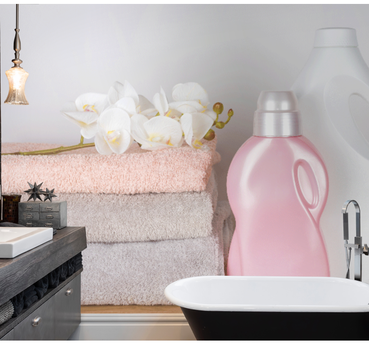 Vaskeri rengjøringsutstyr fototapet bad - Tenstickers