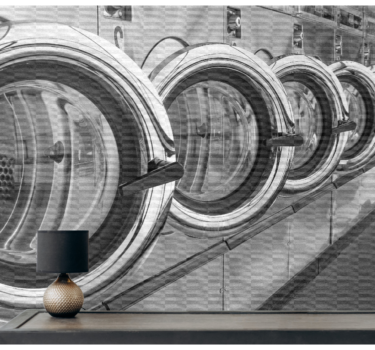 Vaskerom i gråtoner fototapet vintage - Tenstickers