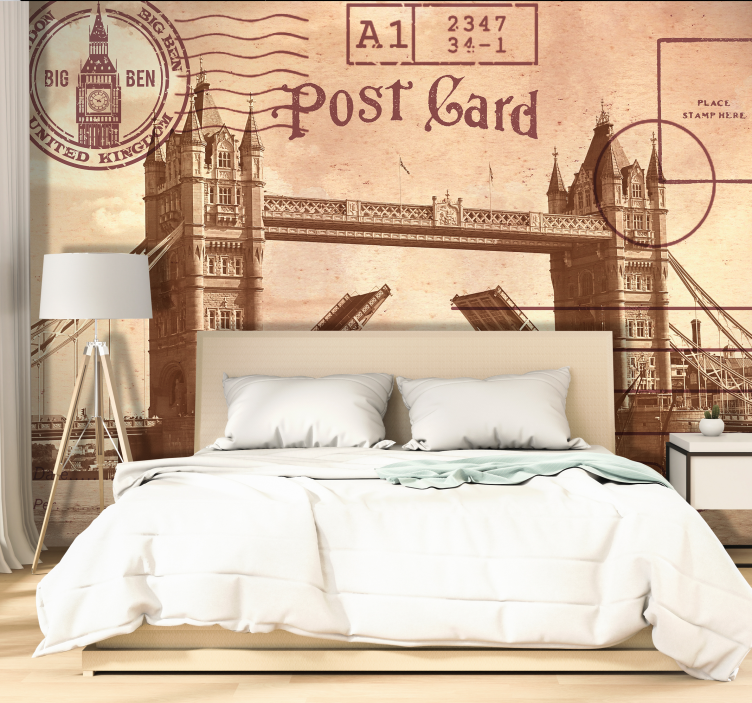 Vintage london postkort fototapet London - Tenstickers