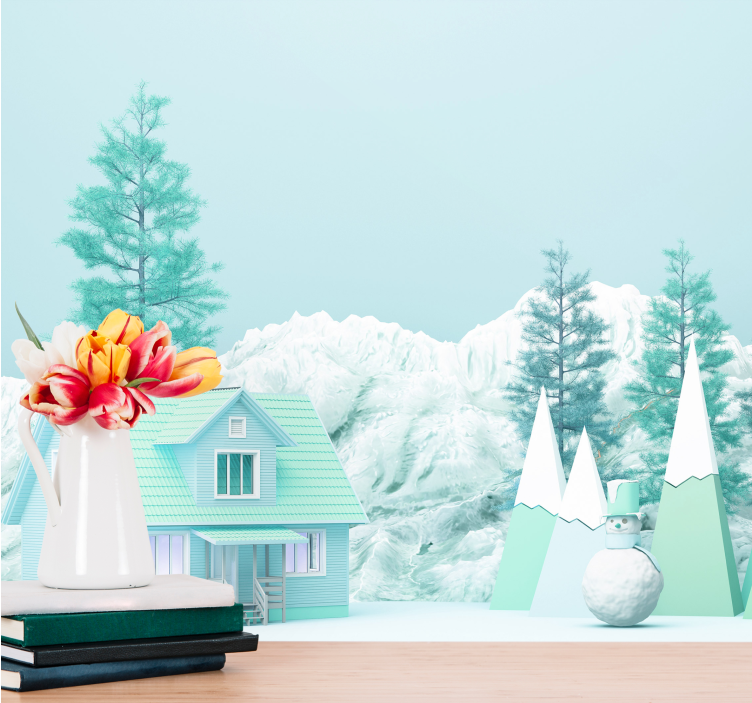 Vinterlandskapsscene fototapet natur - Tenstickers