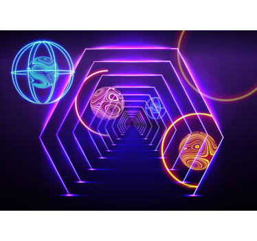 Baller i en tunel 3d fototapet - Tenstickers