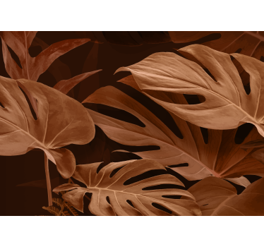 Store tette blader terracotta fototapet - Tenstickers