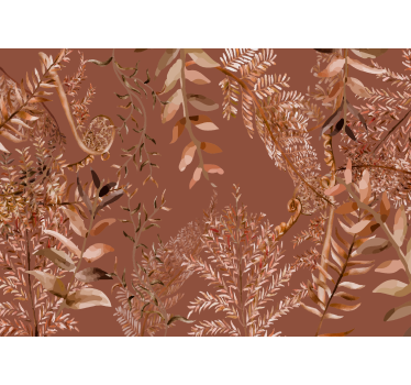 Tette blader terracotta fototapet - Tenstickers