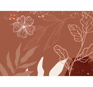 Minimalistisk bladdesign terracotta fototapet - Tenstickers