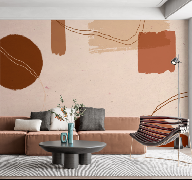 Abstrakt design terracotta fototapet - Tenstickers