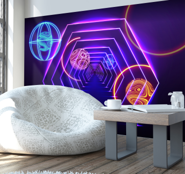 Baller i en tunel 3d fototapet - Tenstickers