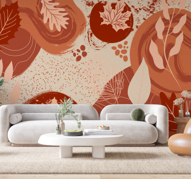 Planter og blomster terracotta fototapet - Tenstickers