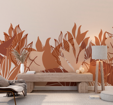 Tropisk landskap terracotta fototapet - Tenstickers