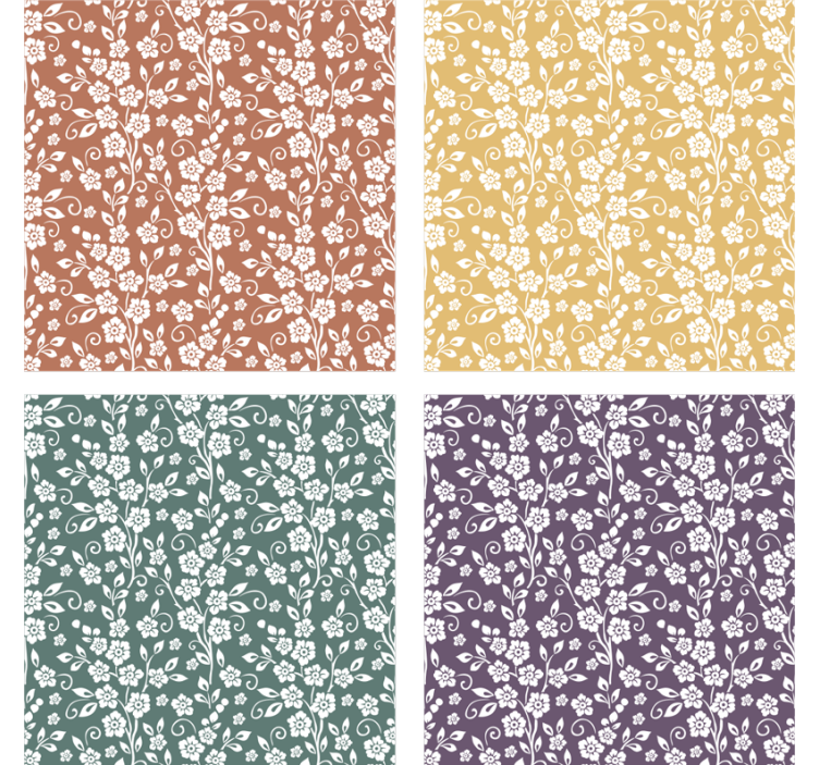 Elegant blomstermønster-dalbane - Tenstickers