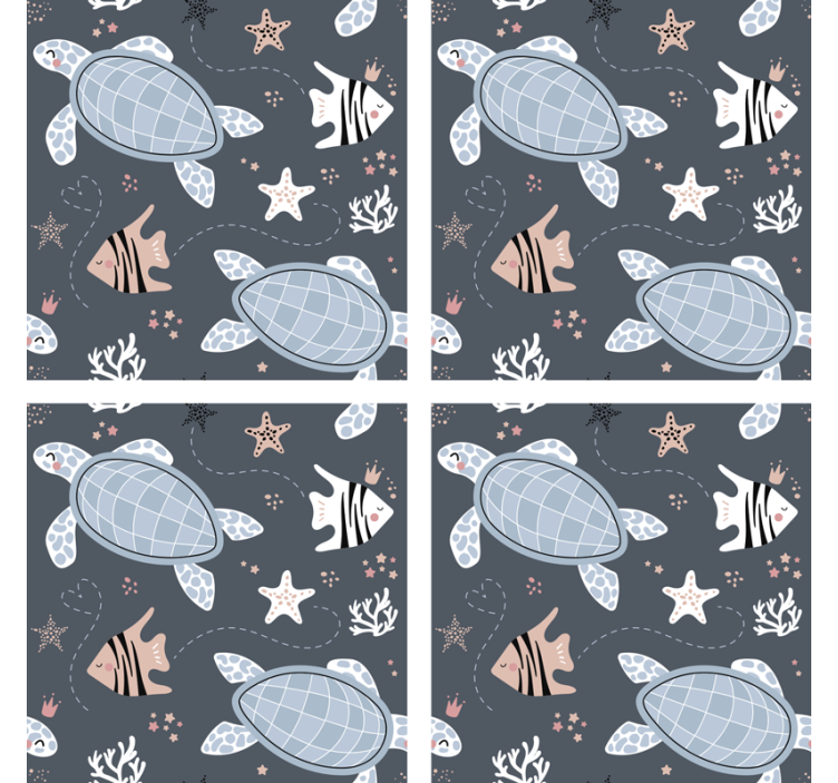 Underlag nerdete sjøskapninger mønster - Tenstickers