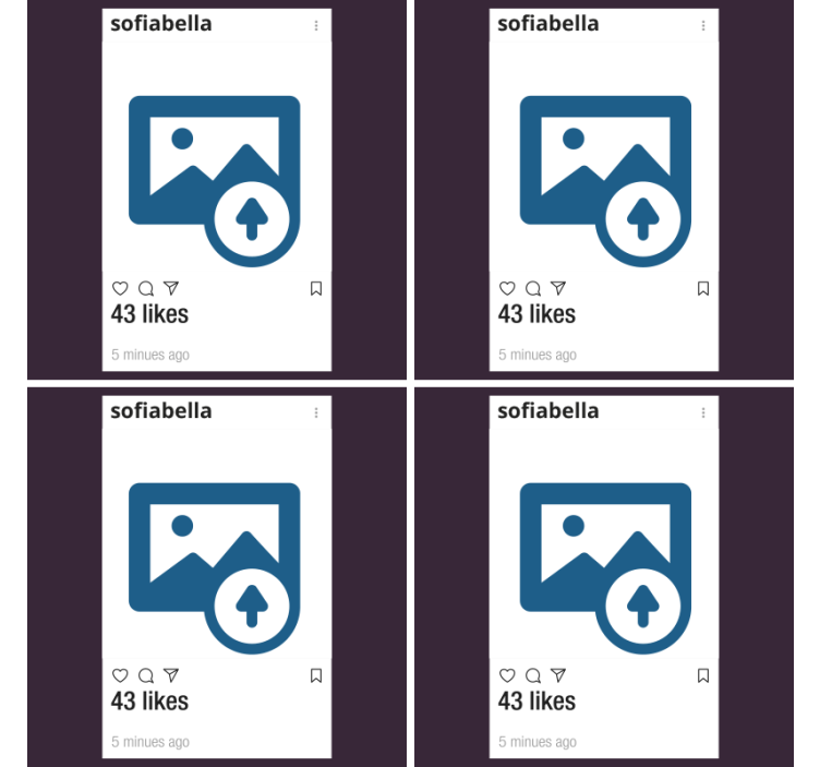 Instagram med tilpassede olbrikker for foto og tekst - Tenstickers