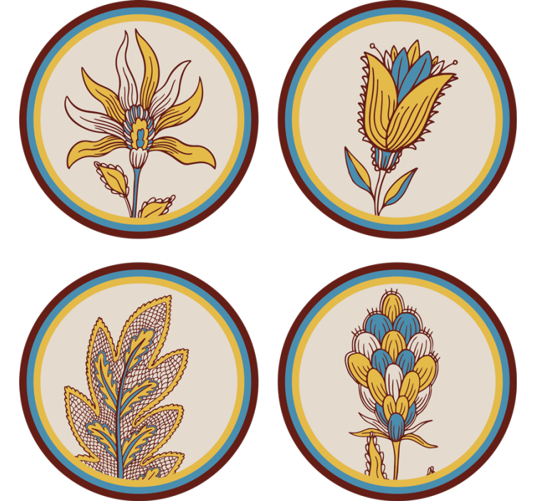 Floral motif set underlag - Tenstickers