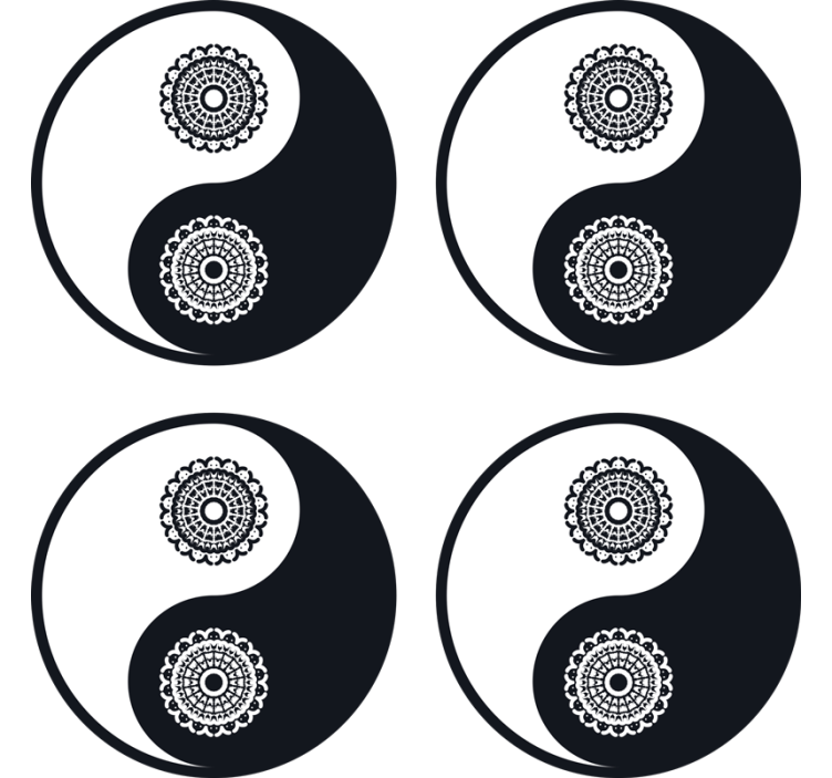 Underlag nerdete yin yang mandala mønstre - Tenstickers