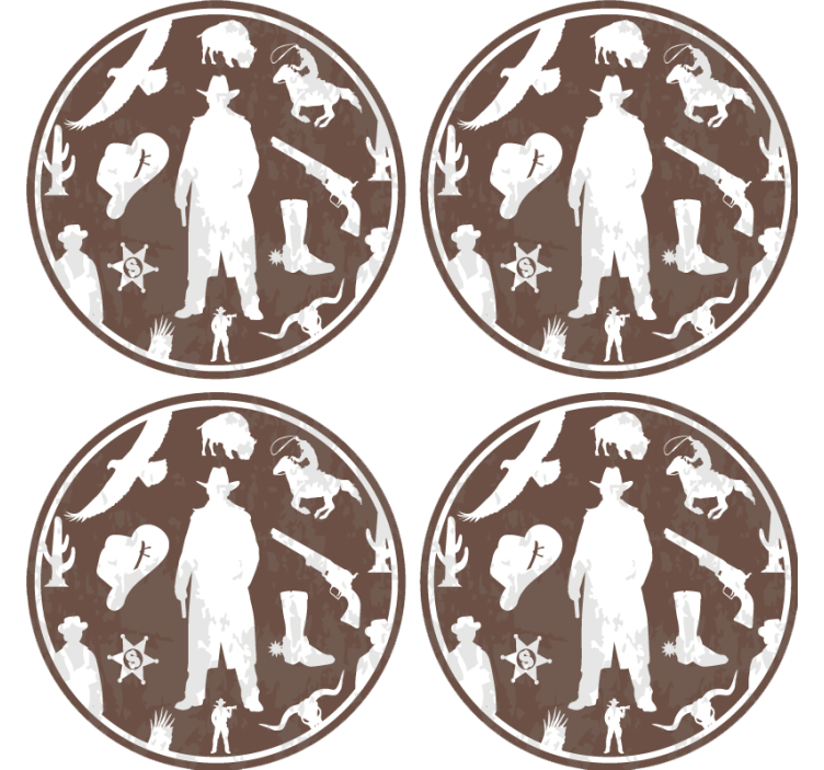 Vintage underlag med western cowboy tema - Tenstickers