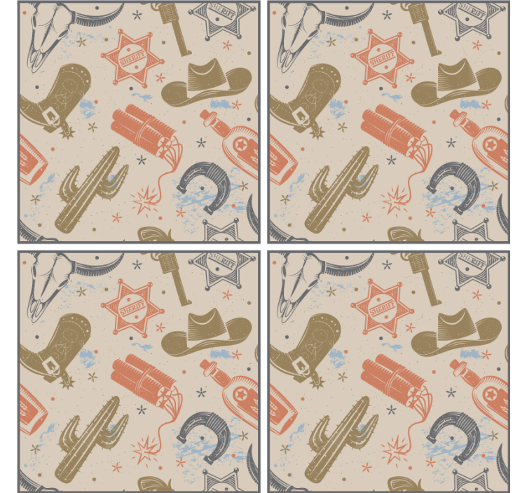 Underlag nerdete cowboytema elementer - Tenstickers