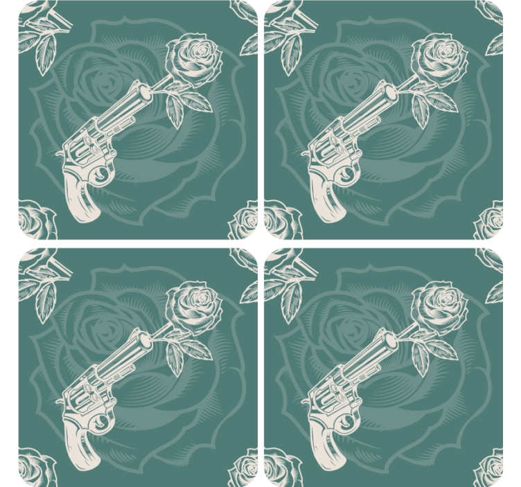 Revolver med rose underlag nerdete - Tenstickers