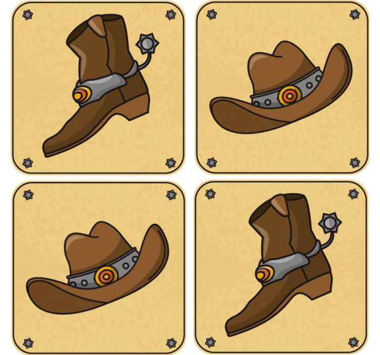 Cowboyhatt og støvler underlag nerdete - Tenstickers