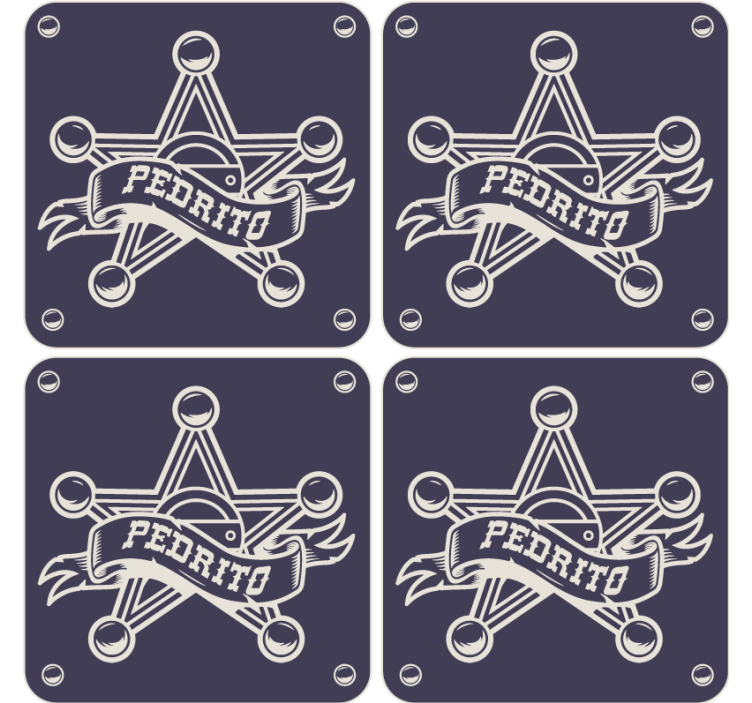 Vintage underlag med sheriffstjerne insignia - Tenstickers