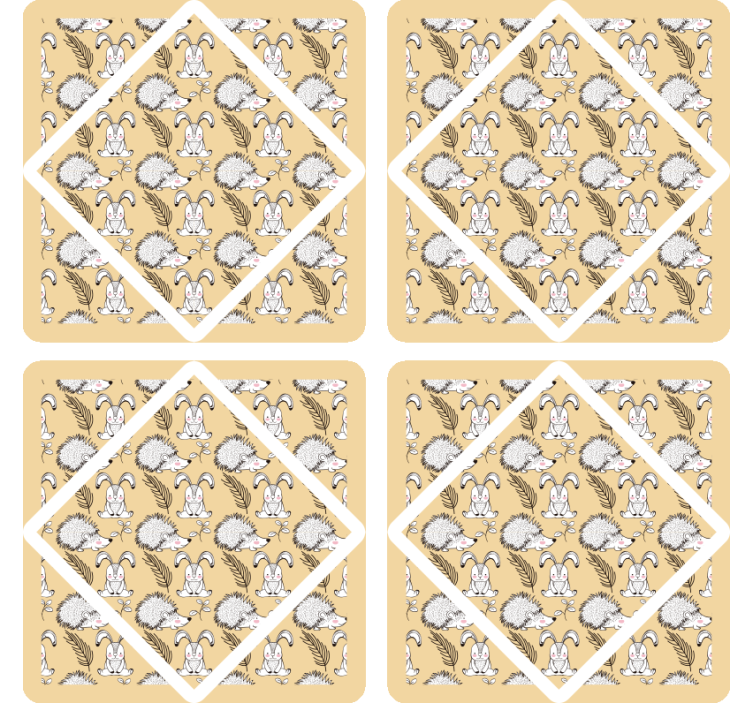 Underlag nerdete med lekne dyremønstre - Tenstickers