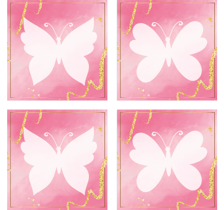 Moderne underlag graceful butterfly emblem - Tenstickers