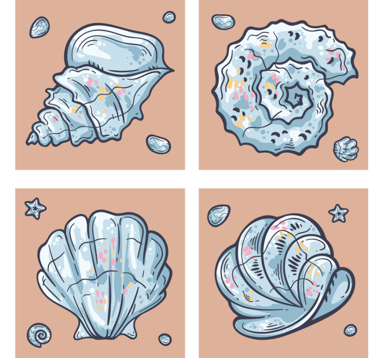 Seashell inspirerte motiver underlag moderne - Tenstickers
