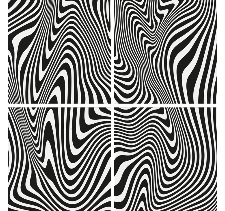 Underlag med bølgete svart og hvitt mønster - Tenstickers