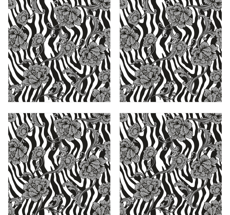 Zebra blomster mønster underlag - Tenstickers