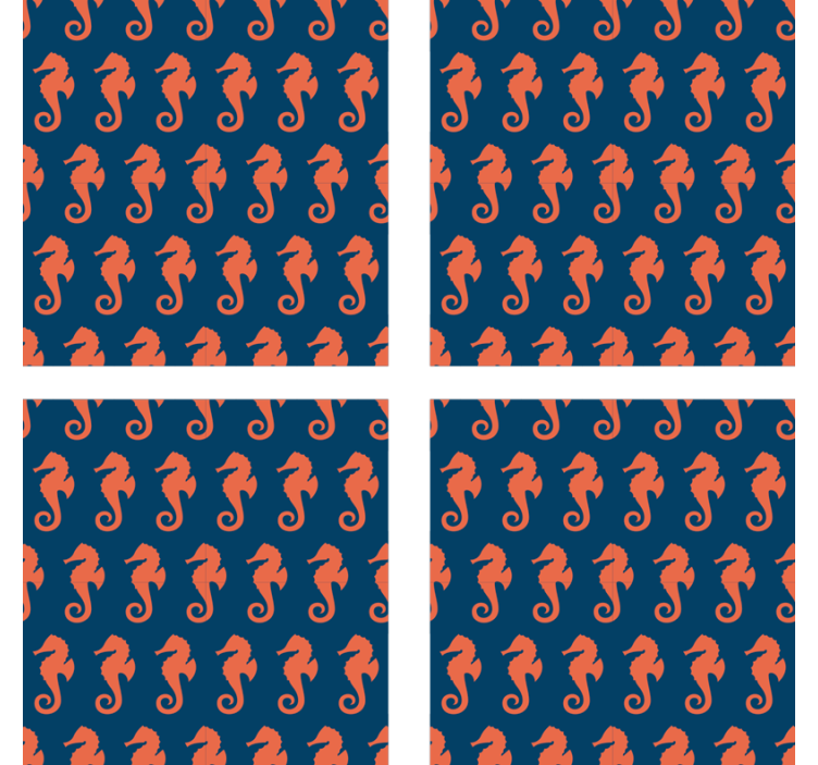 Oransje sjøhestmønster marine livunderlag - Tenstickers