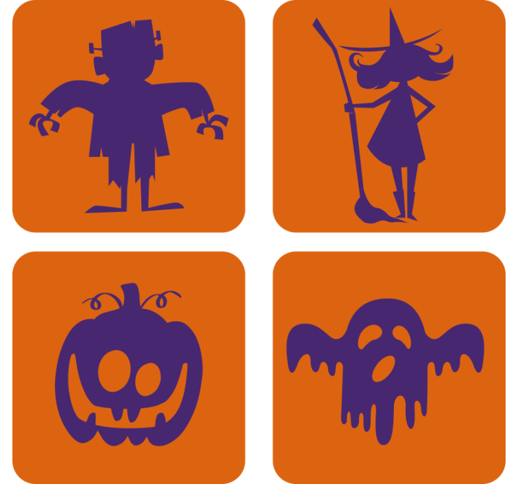 Halloween underlag frankenstein heks gresskar spøkelse - Tenstickers