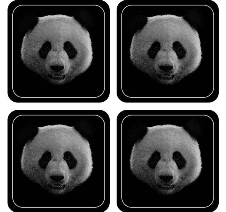 Panda b & w face coaster moderne coaster - Tenstickers