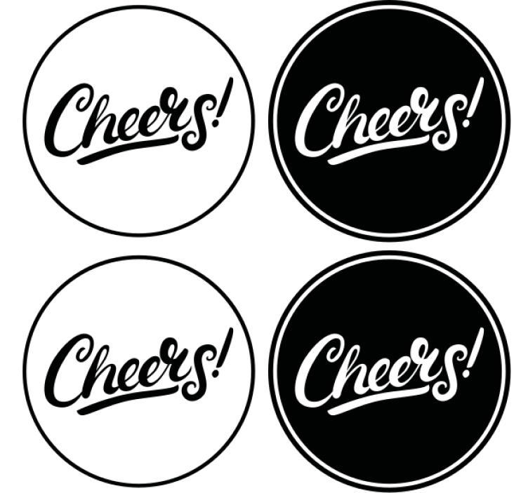 Stylish cheers typografi underlag øl - Tenstickers