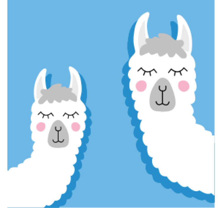 Underlag nerdete med lekne lamafigurer - Tenstickers