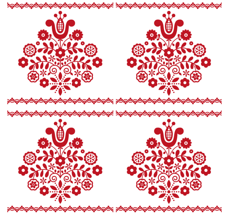 Underlag med blomsterfolk motiv - Tenstickers