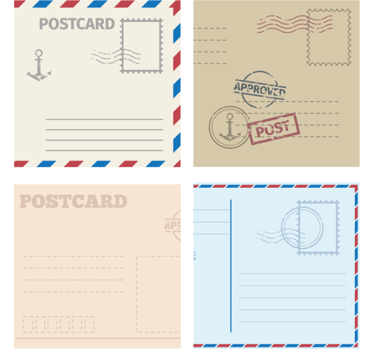 Underlag moderne vintage postkortdesign - Tenstickers