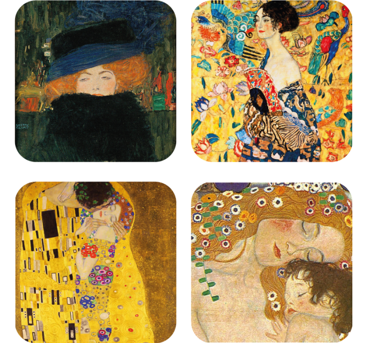 Gustav klimts kunstverk flere glassbrikke - Tenstickers