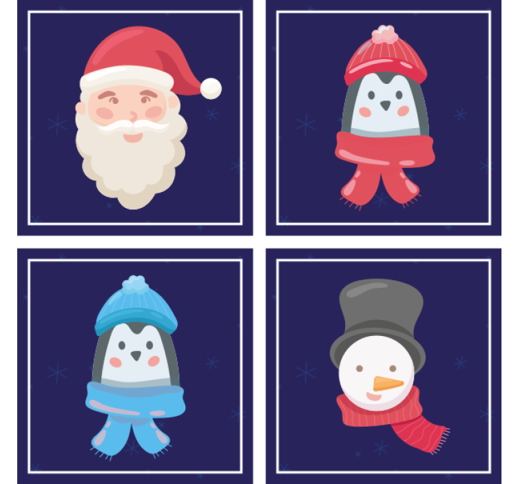 Underlag jul nisse og snømann ansikter - Tenstickers