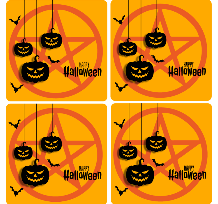 Skummelt gresskarmotiv Halloween underlag - Tenstickers