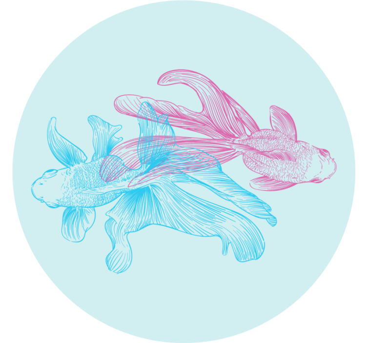 Underlag nerdete med tofargede fiskeillustrasjoner - Tenstickers