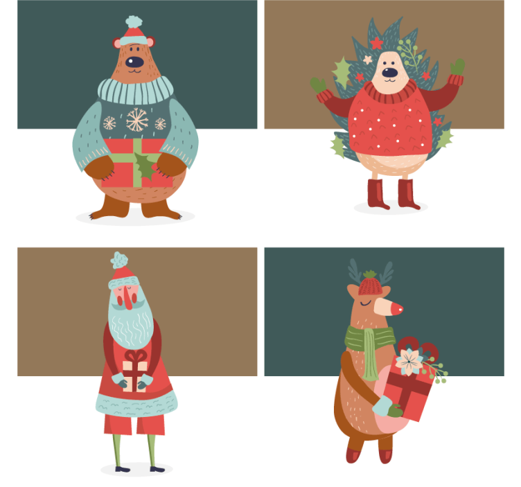 Underlag jul festlige figurer samling - Tenstickers