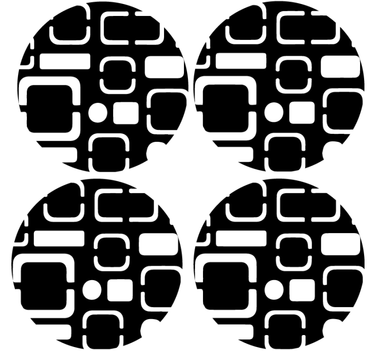 Underlag med geometriske svarte motiver - Tenstickers