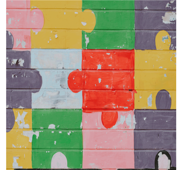 Underlag nerdete fargerikt puslespillmønster - Tenstickers