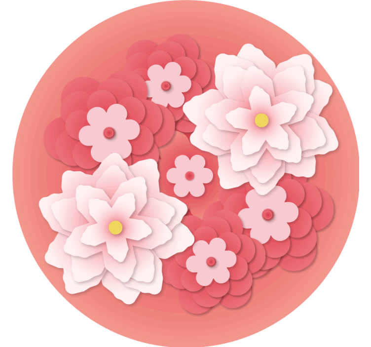 Farge papir blomster bakgrunn moderne coaster - Tenstickers