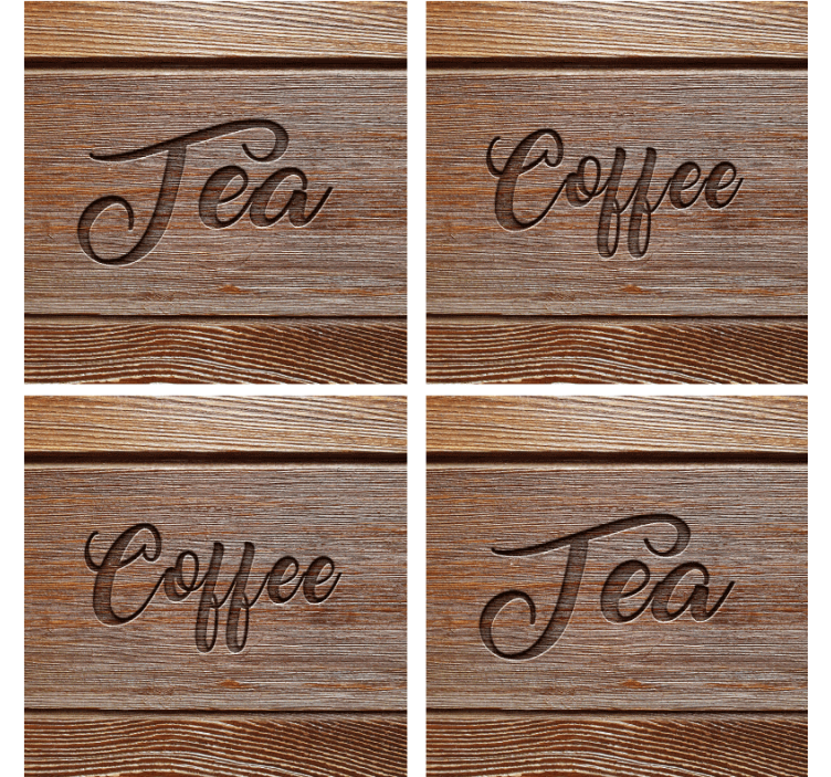 Te kaffe tre coasters vintage underlag - Tenstickers