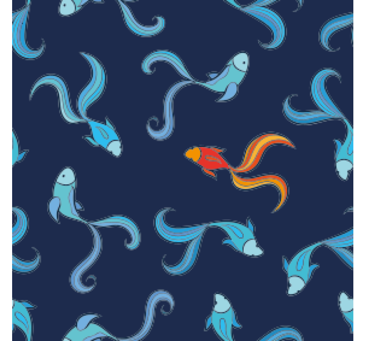 En av tusen oransje fisker underlag moderne - Tenstickers