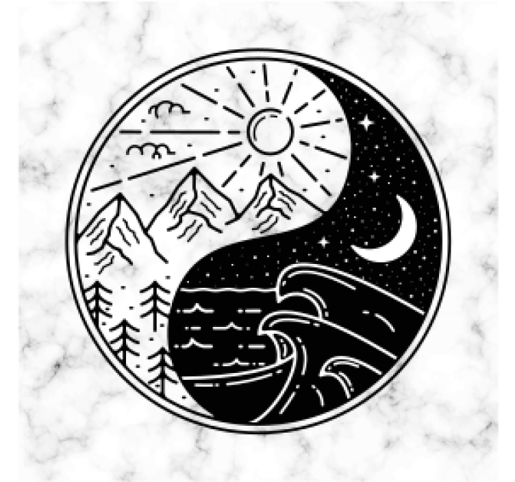 Fjell og bølger kontrast underlag nerdete - Tenstickers