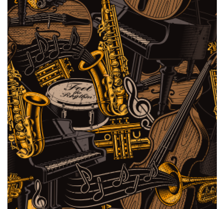 Tegneserie musikk doodles underlag moderne - Tenstickers