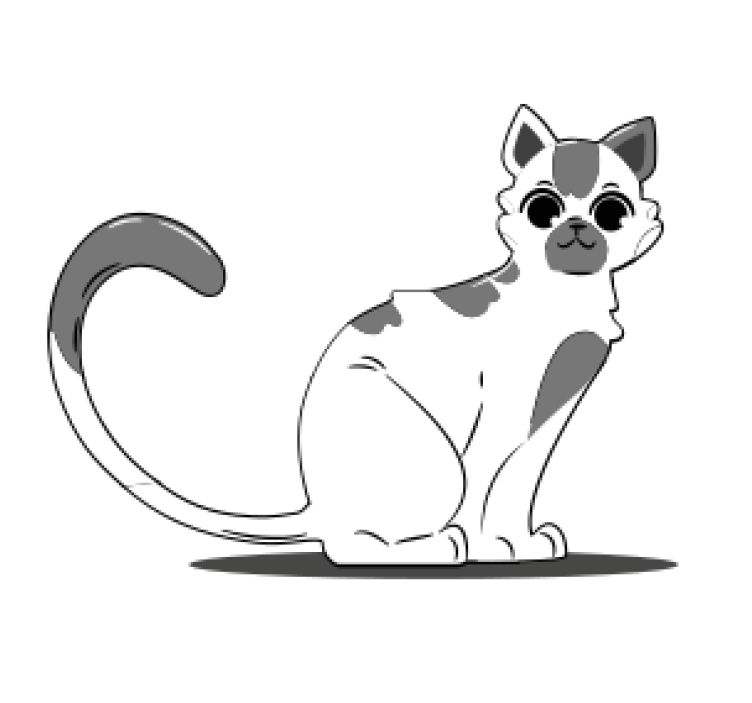 Tegnet katt vintage underlag - Tenstickers