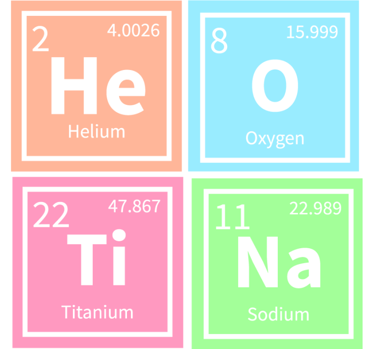 Kjemi symboler flere glassbrikke - Tenstickers