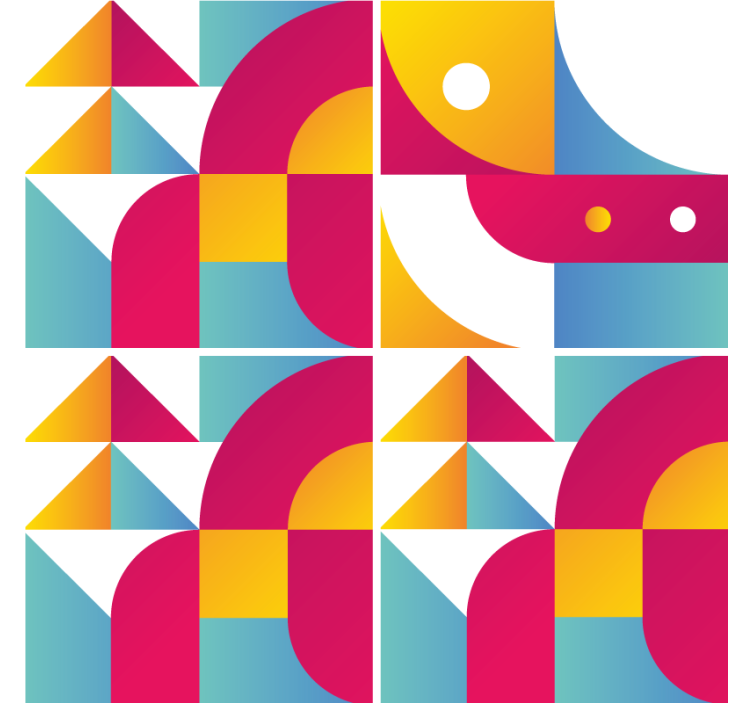 Underlag med geometriske formmønstre - Tenstickers